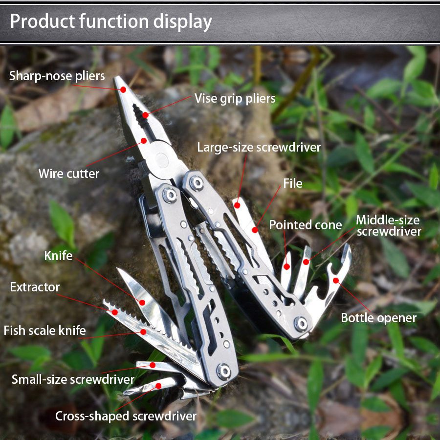 9-in-1 Stainless Steel Pocket Multi-Tool Pliers