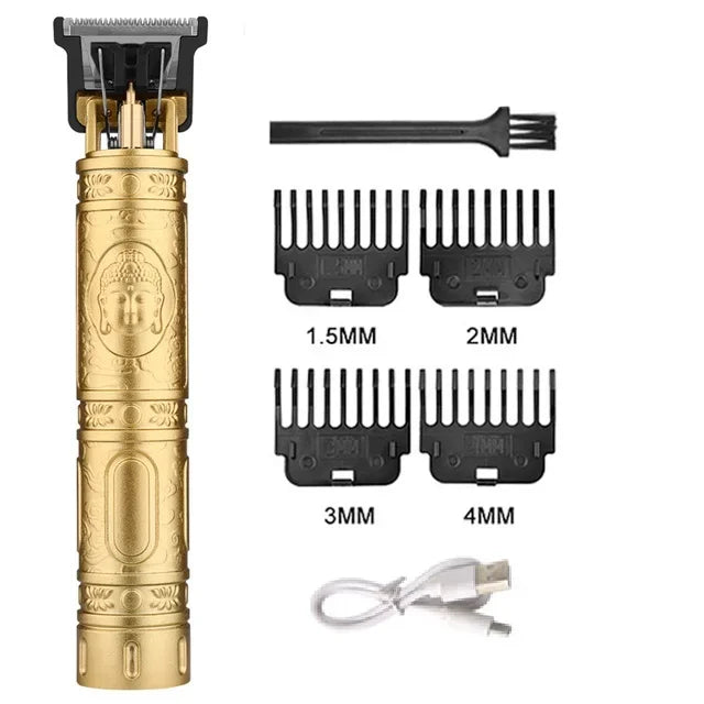 Vintage-Style Cordless Hair Clipper with USB Charging
