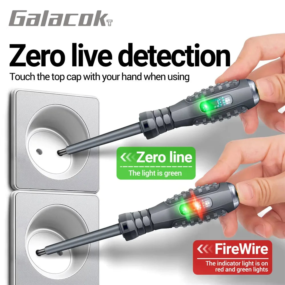 Smart Voltage Tester Screwdriver with LED Indicator – 2-in-1 Electrical Tool