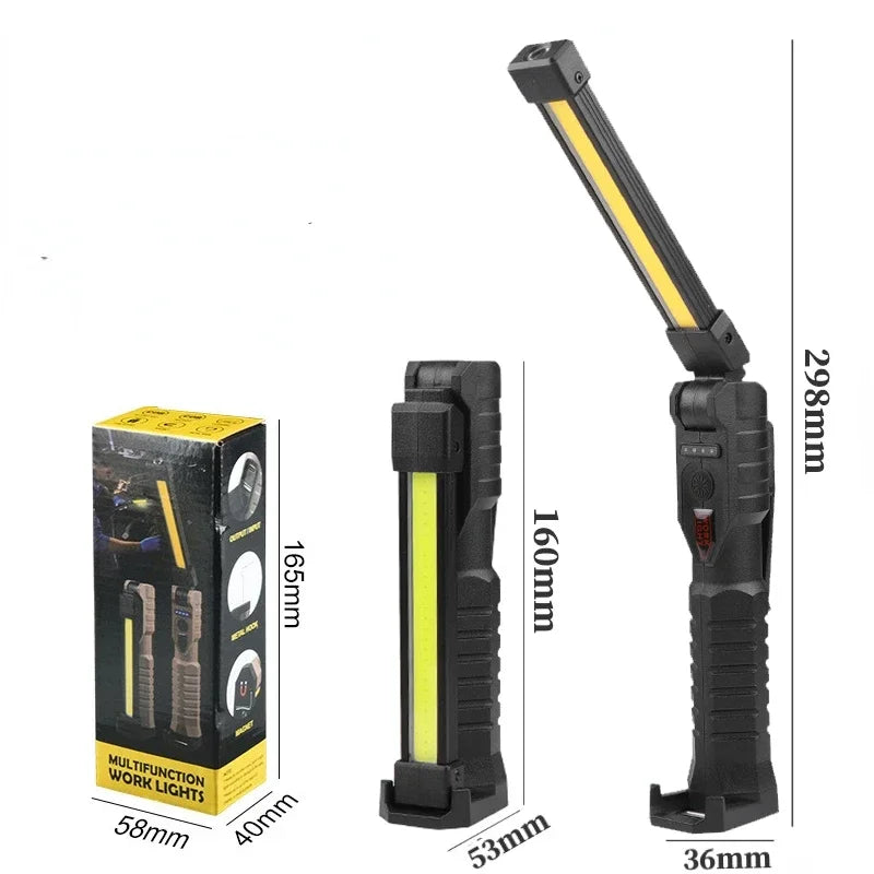 Folding COB LED Work Light – Rechargeable with 7 Lighting Modes