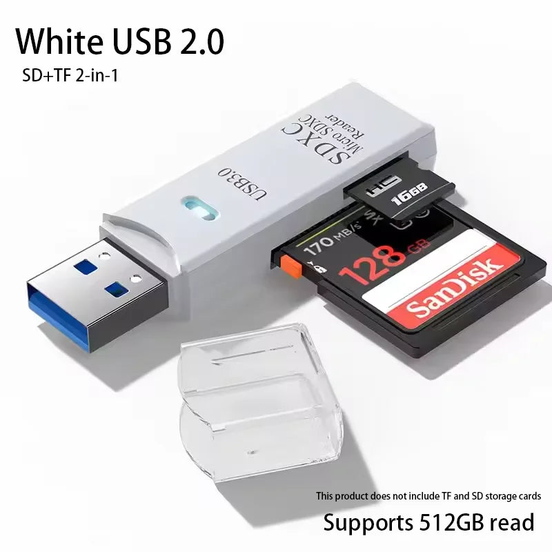 2-in-1 USB 3.0 Card Reader for MicroSD and SD Cards