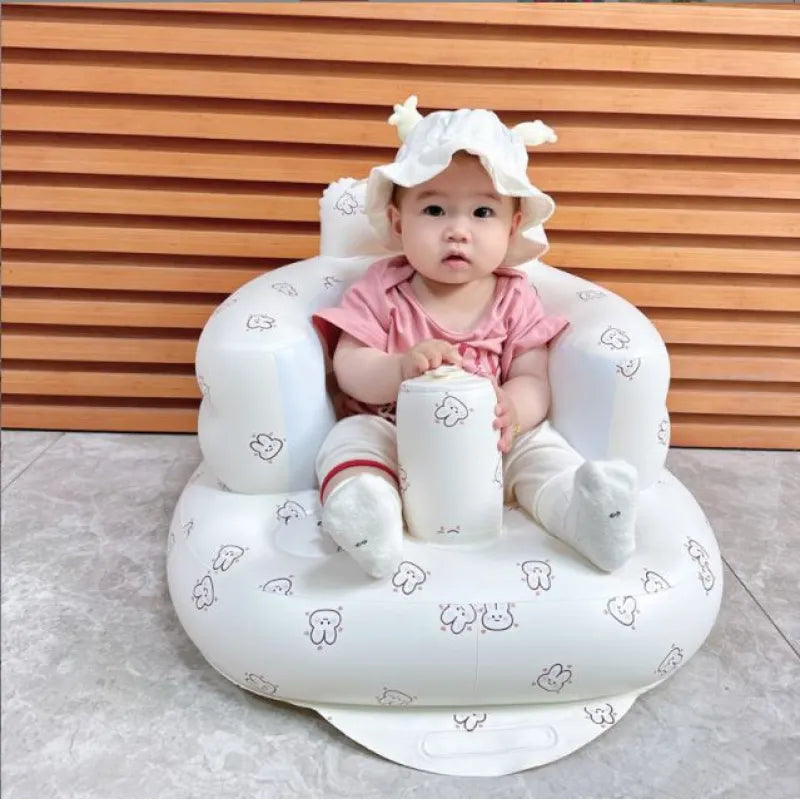 Inflatable Baby Seat Chair with Built-In Air Pump – Ages 6–24 Months