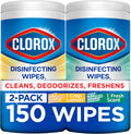 Disinfecting Cleaning Wipes for Spring Cleaning & Allergy Season, Bleach Free, Fresh Scent and Crisp Lemon, 75 Count Each, Pack of 2