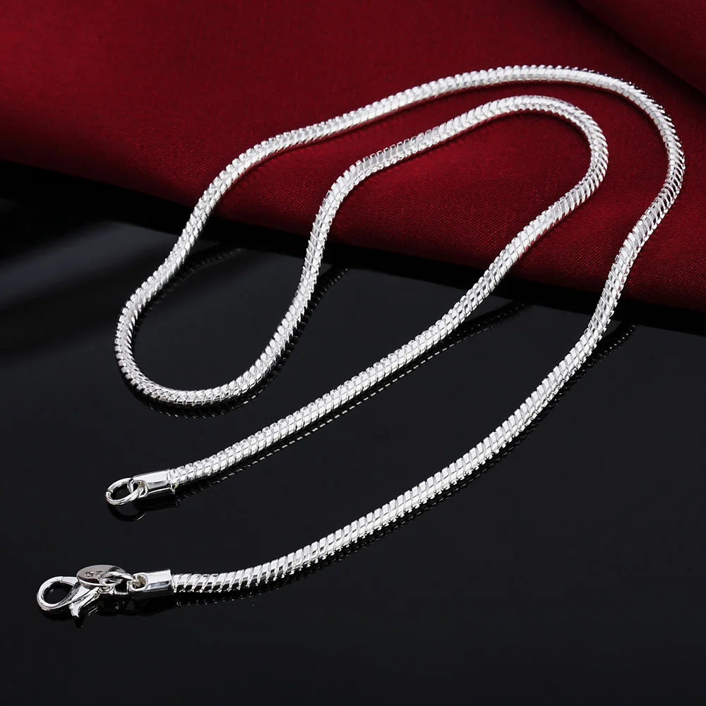 Silver Snake Chain Necklace – Sleek Minimalist Style