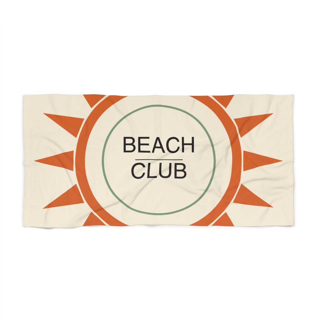 Oversized Retro Sun Beach Towel – Quick-Dry Cotton, 60x30 Inches