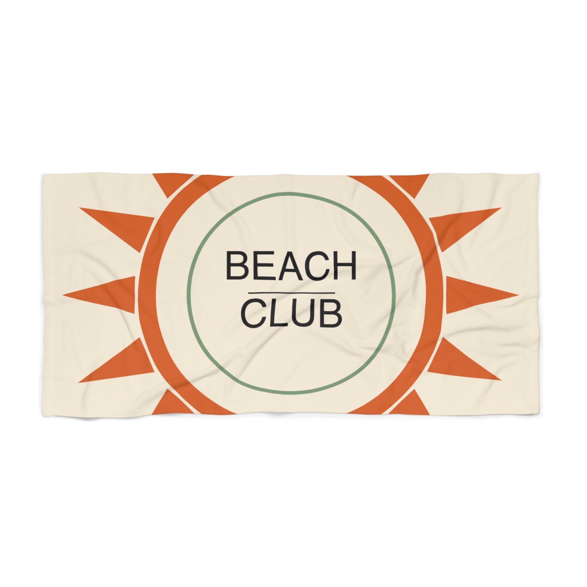 Oversized Retro Sun Beach Towel – Quick-Dry Cotton, 60x30 Inches