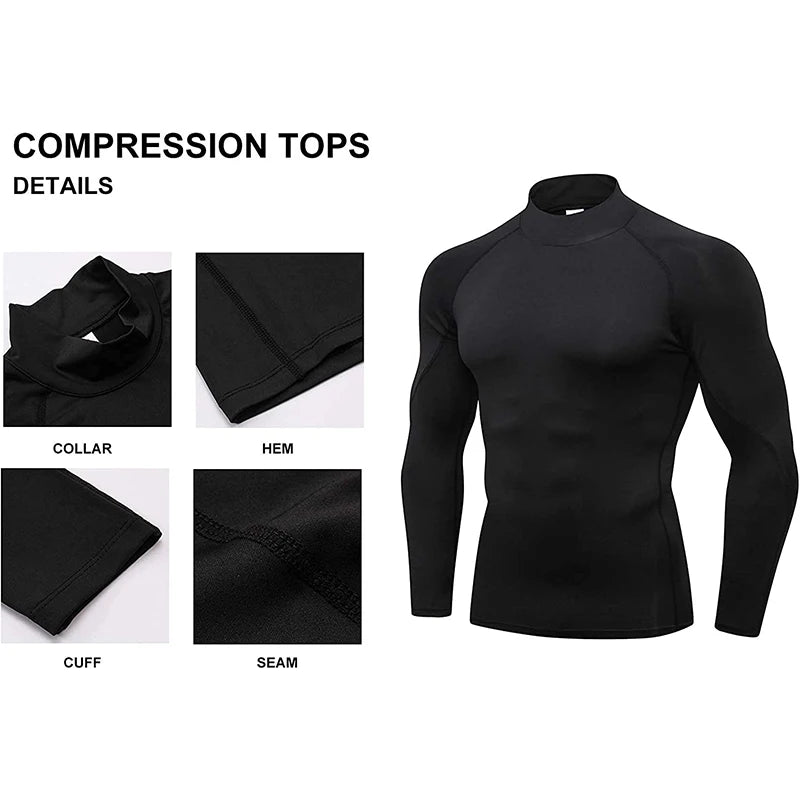 Men's Long Sleeve Compression Workout Shirt – Quick-Dry Athletic Fit