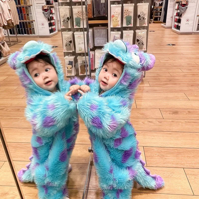 Cozy Hooded Animal Baby Jumpsuit with Front Zipper