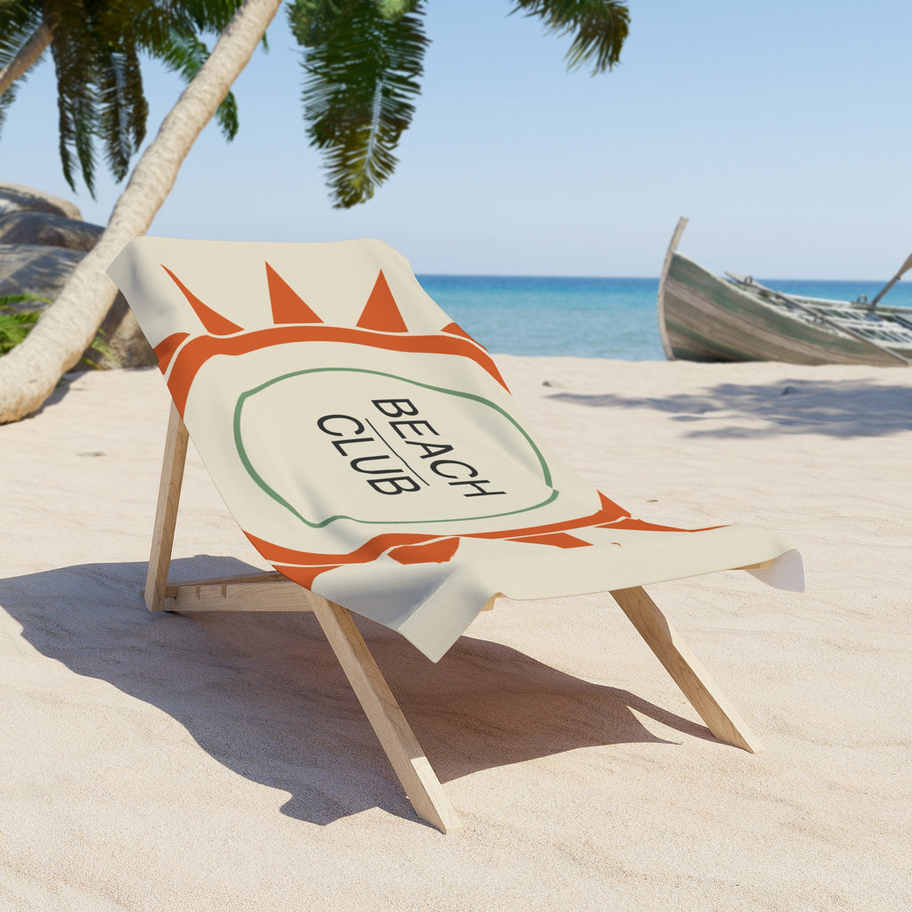 Oversized Retro Sun Beach Towel – Quick-Dry Cotton, 60x30 Inches