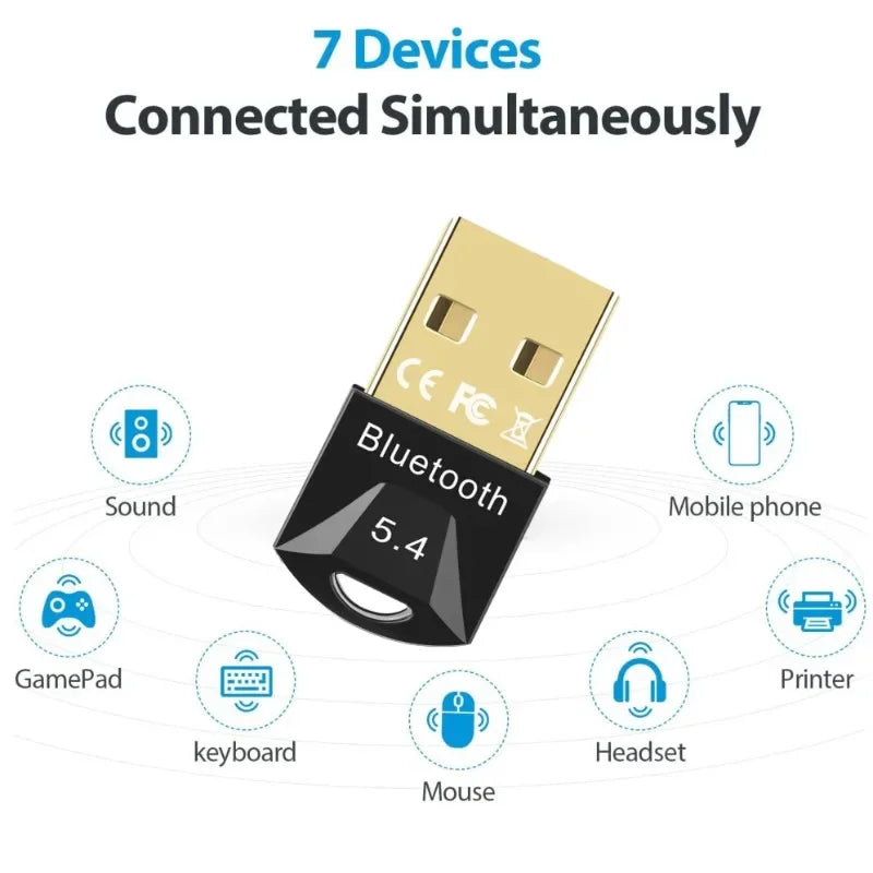 USB Bluetooth 5.4 Adapter for PC and Laptop