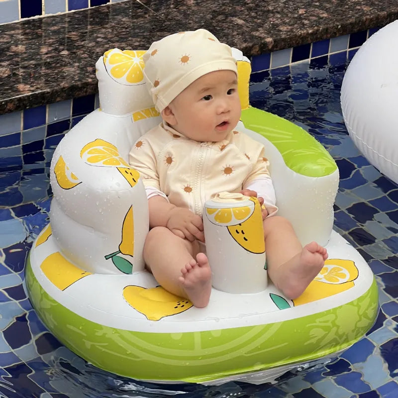 Inflatable Baby Seat Chair with Built-In Air Pump – Ages 6–24 Months