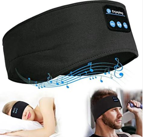 Bluetooth 5.0 Wireless Sports Headband with Built-In Speaker