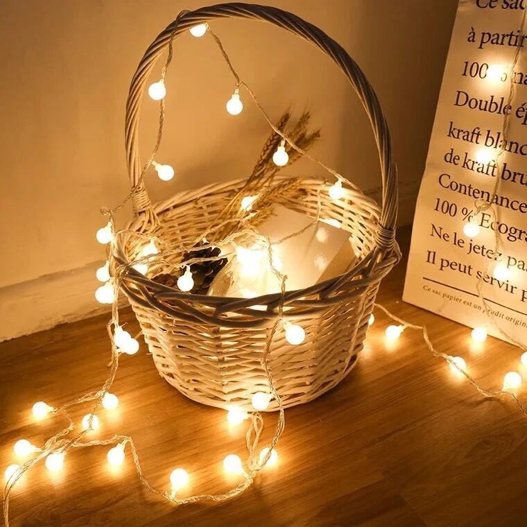 LED String Lights with USB and Battery Power – 10 Meters