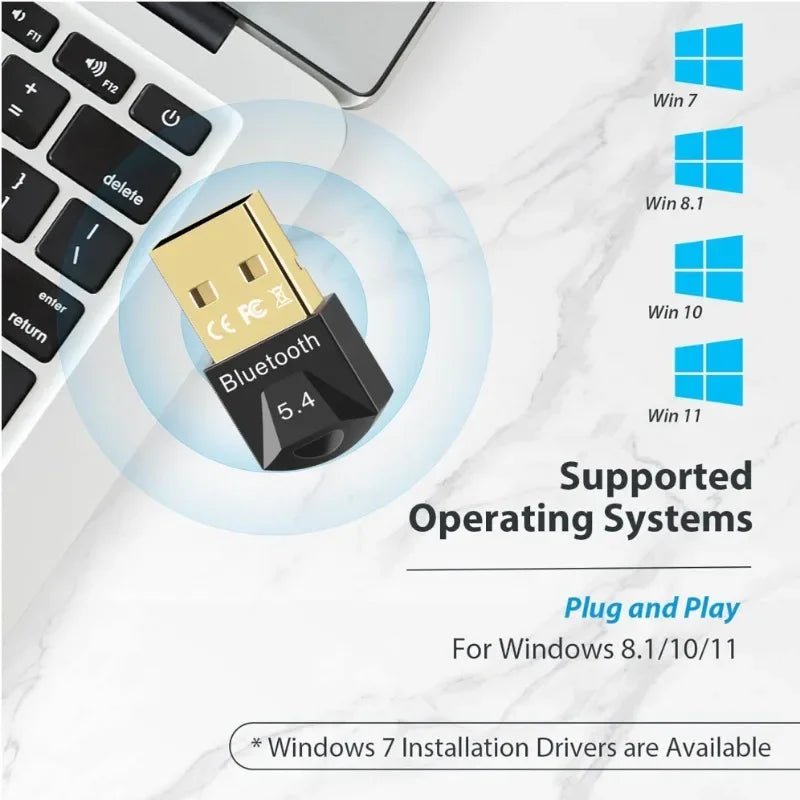 USB Bluetooth 5.4 Adapter for PC and Laptop
