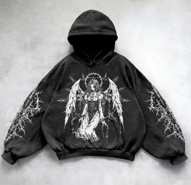 Y2K Graphic Print Streetwear Hoodie for Men and Women