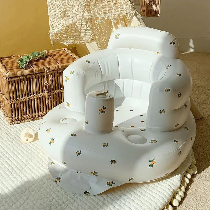 Inflatable Baby Seat Chair with Built-In Air Pump – Ages 6–24 Months