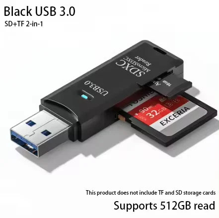 2-in-1 USB 3.0 Card Reader for MicroSD and SD Cards