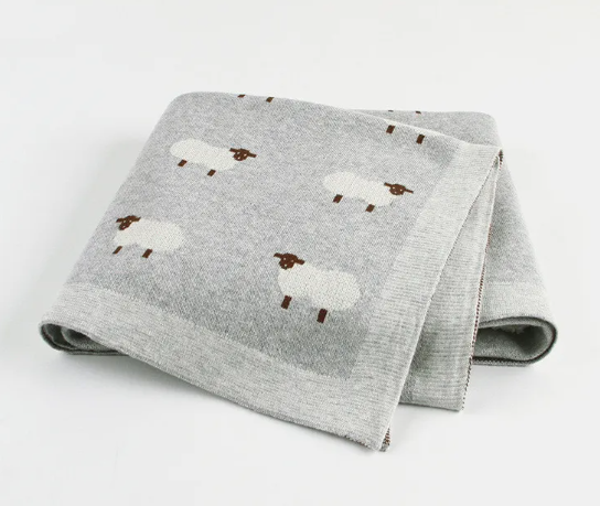 Baby Sheepskin Blanket with Windproof Protective Cover