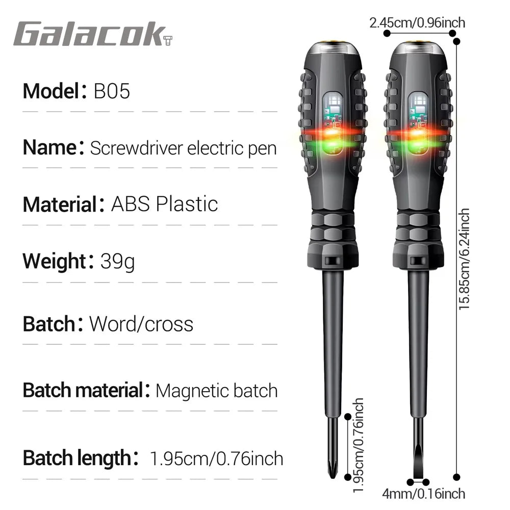 Smart Voltage Tester Screwdriver with LED Indicator – 2-in-1 Electrical Tool
