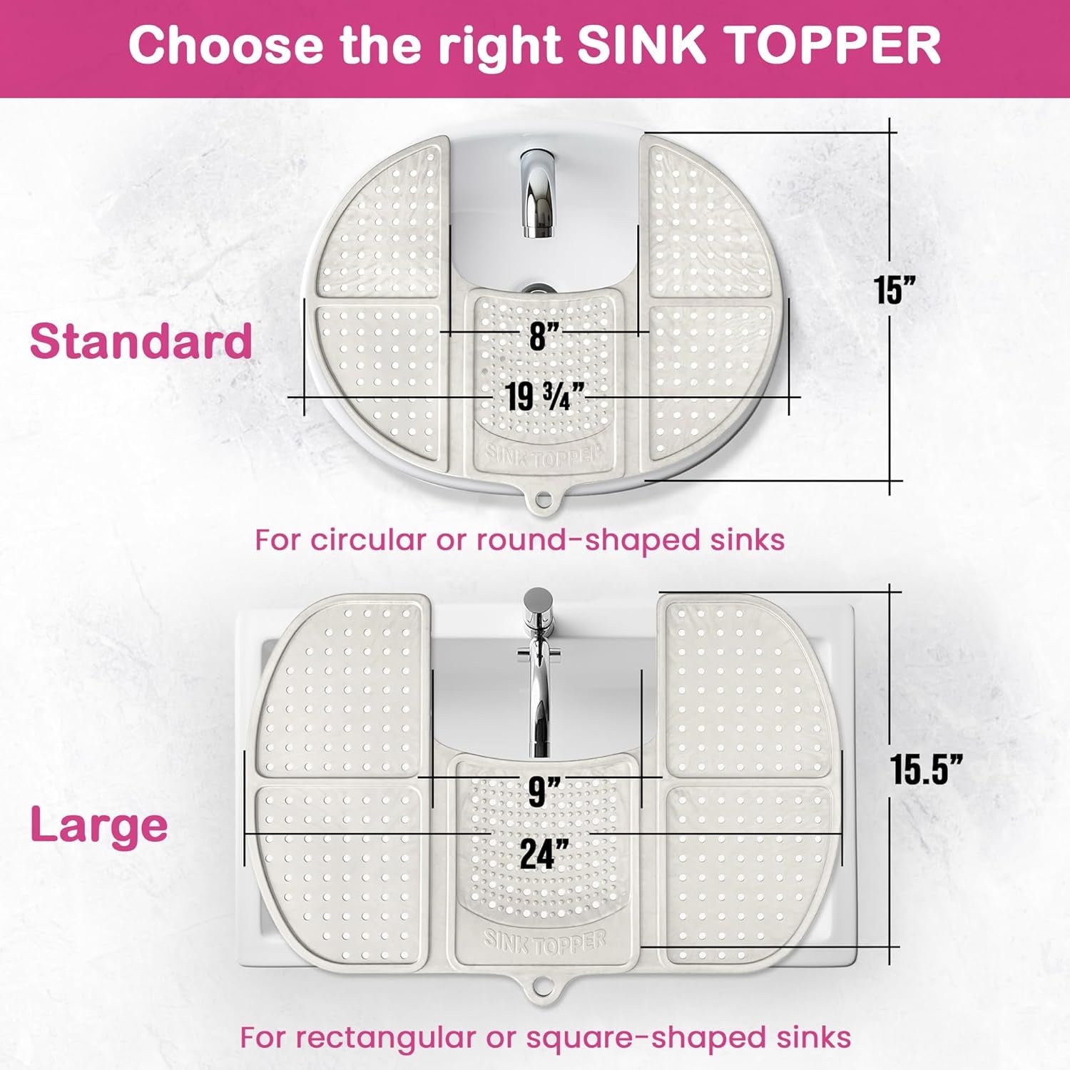 Bathroom Counter Cover & Storage Saver, Foldable Mat for Hot Tools, Hair Styling & Makeup, Beauty Brush Cleaning Mat, RV Camper Sink Cover & for Small Spaces (Standard Pacific Blue)