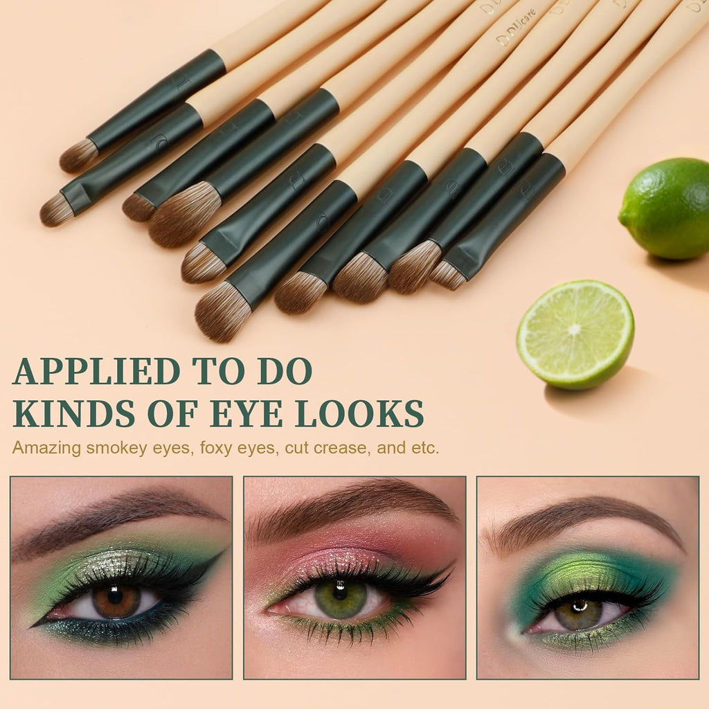 Makeup Gift Set 18Pcs,With 14Pcs Makeup Brushes Set 3Pcs Makeup Sponges 1PC Cosmetic Bag for Foundation Blending Powder Blush Concealers Eye Shadows
