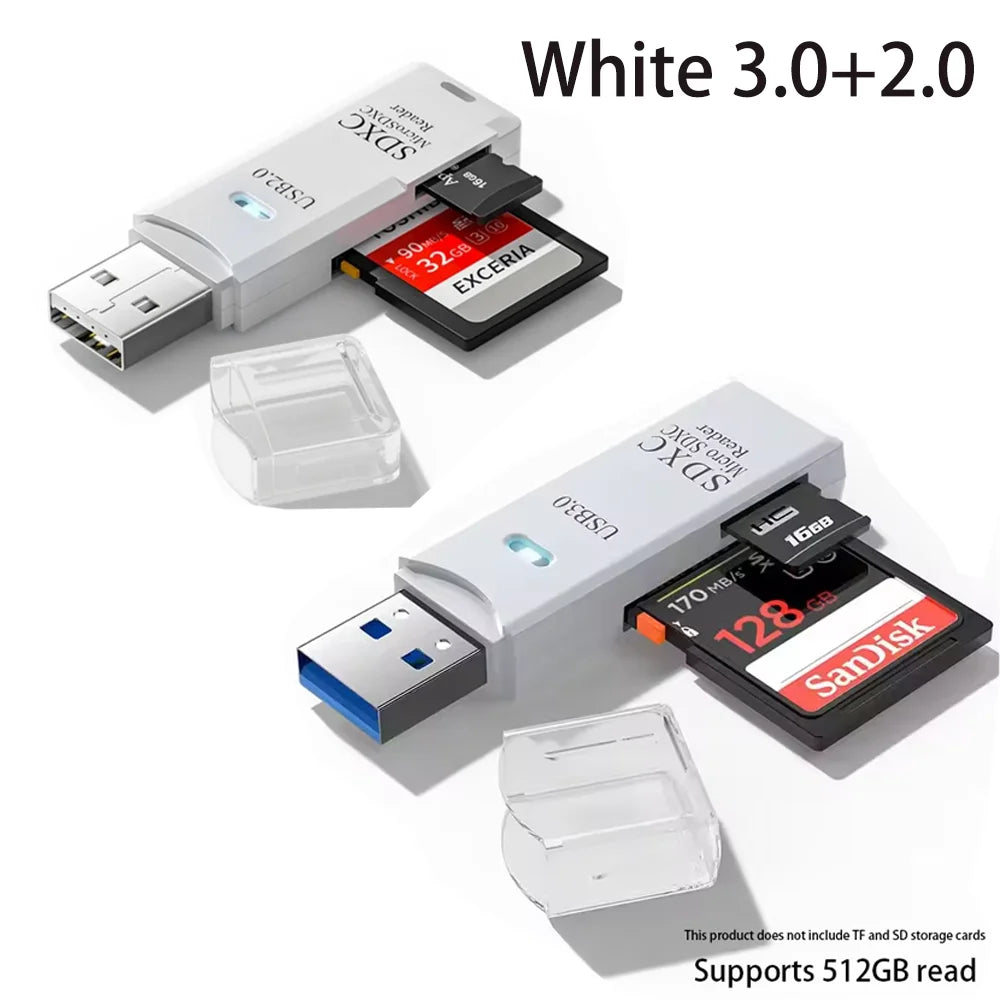 2-in-1 USB 3.0 Card Reader for MicroSD and SD Cards