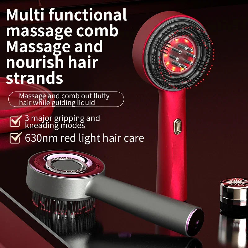 Red Light Scalp Massage Comb with Heat and Serum Infusion