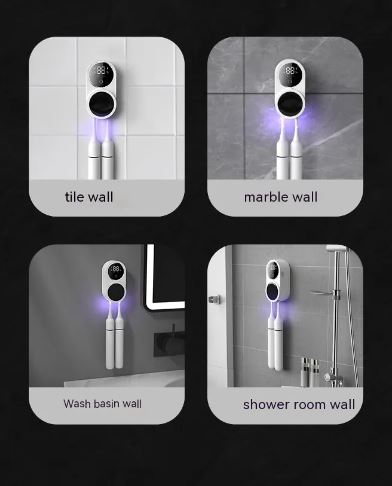 Motion-Sensor UV Toothbrush Sanitizer with Auto Lid