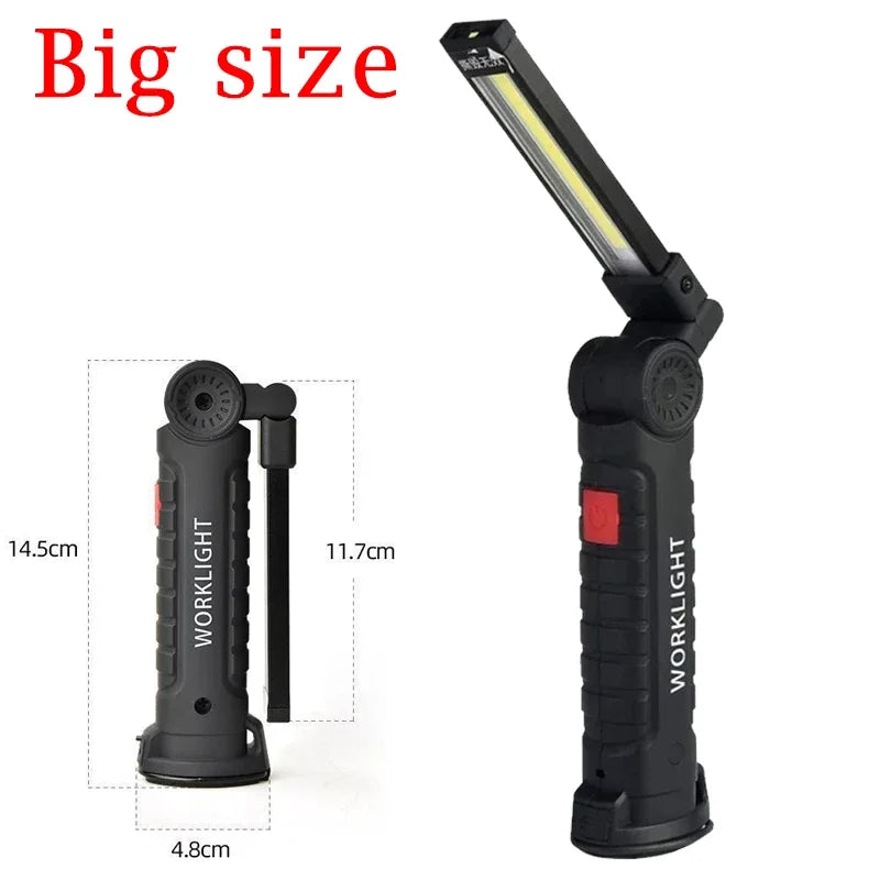 Folding COB LED Work Light – Rechargeable with 7 Lighting Modes