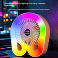 Portable Home Mini Colorful Light Desktop Small Fan