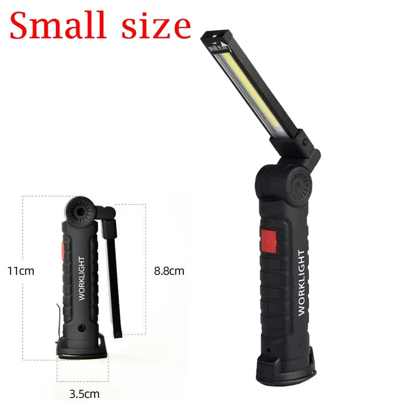 Folding COB LED Work Light – Rechargeable with 7 Lighting Modes
