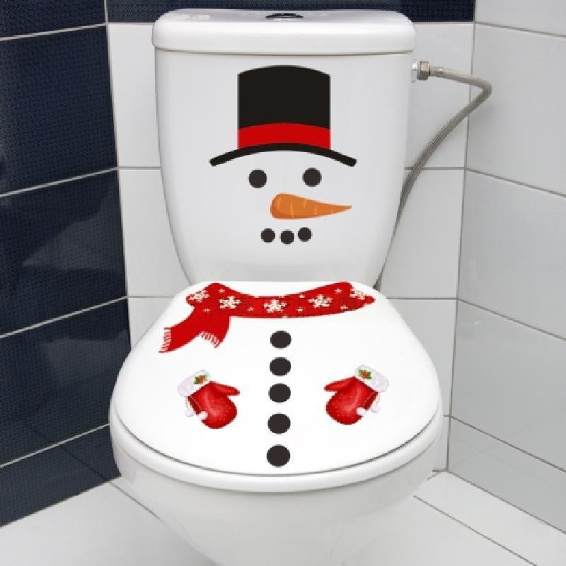 Christmas DIY Toilet Seat Decals Self-Adhesive Wall Stickers