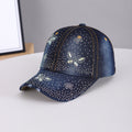 Men's And Women's Style Butterfly-shaped Diamond-studded Vintage Beveled-edge Minimalist Luxury Chic Baseball Cap