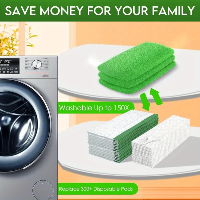 Reusable Microfiber Mop Pads with High Water Absorption – 4 Pack