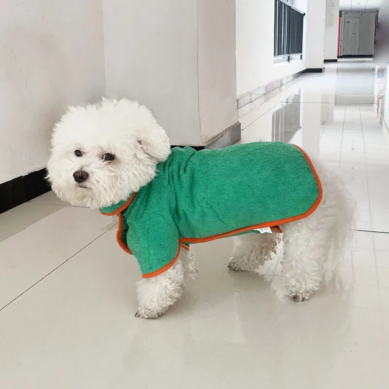 Microfiber Pet Bathrobe – Fast-Drying Dog Towel Robe with Adjustable Fit