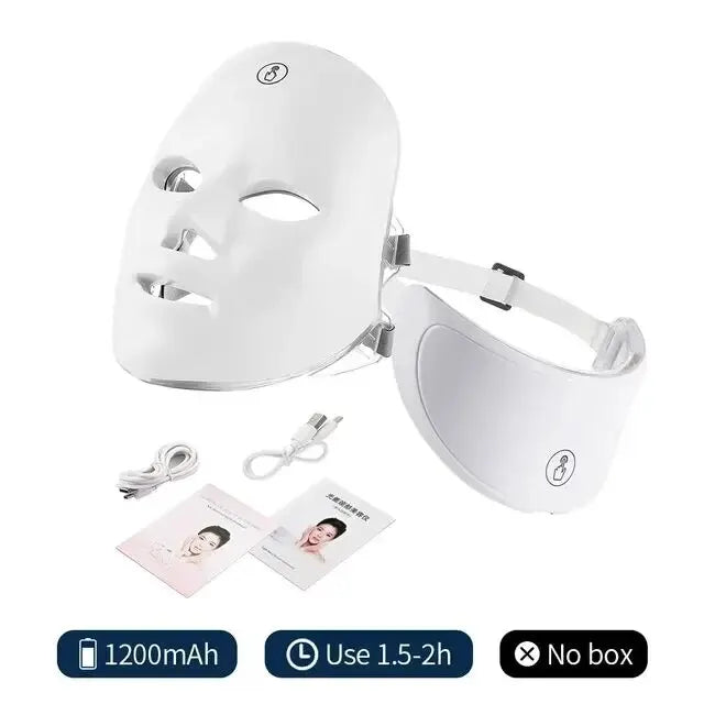 7-Color LED Light Therapy Facial Mask with Neck Coverage