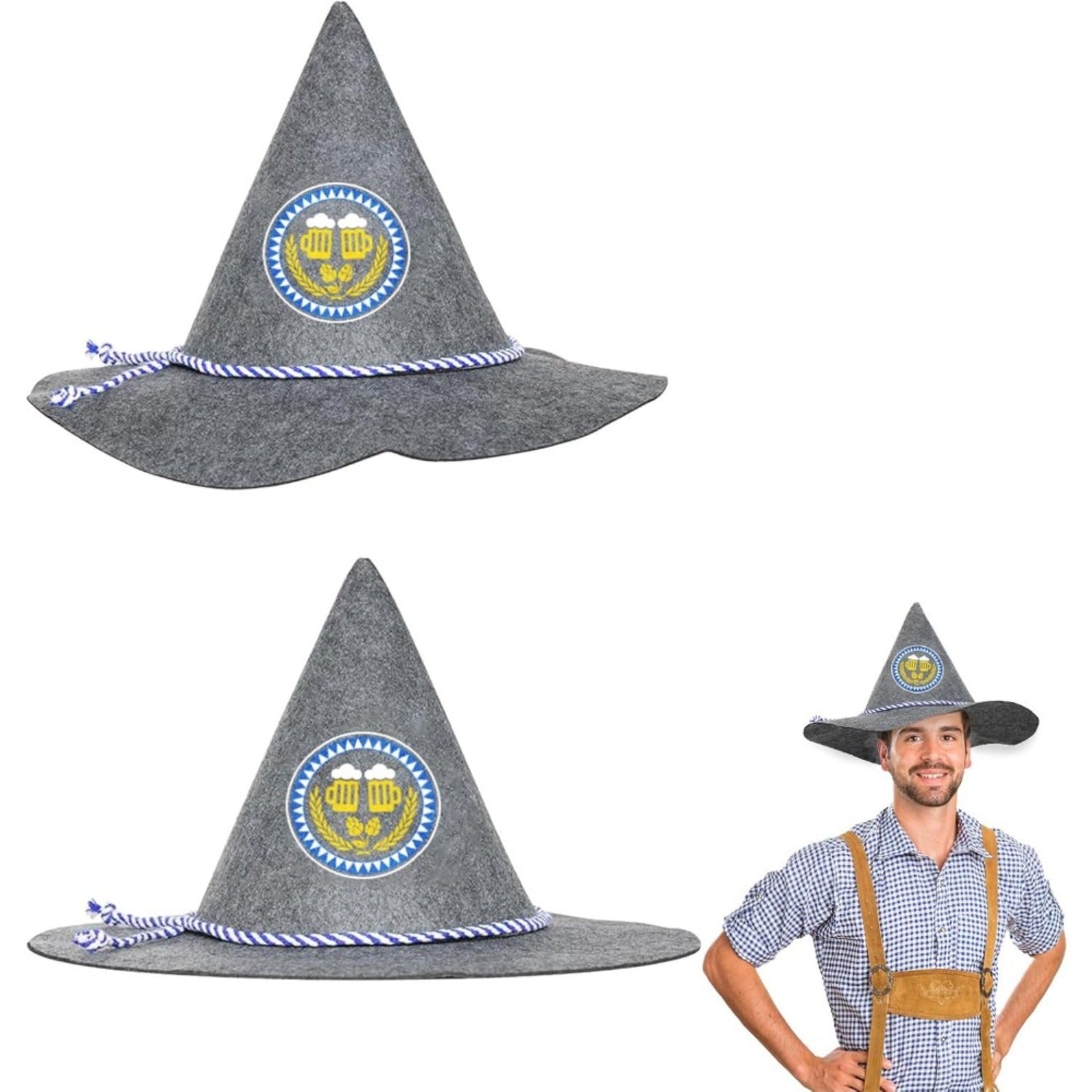 2 Pack Traditional Carnival Hat Oktoberfest Costume Accessories For Adults