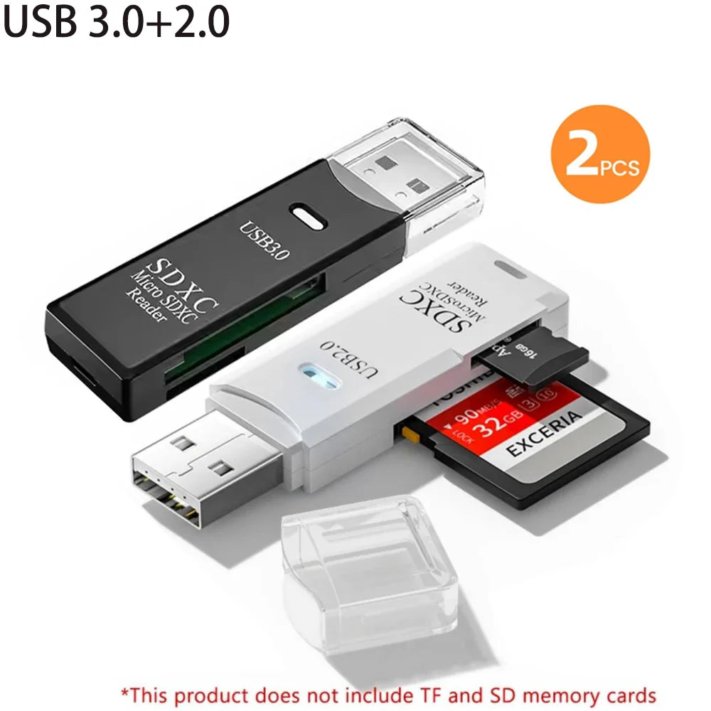 2-in-1 USB 3.0 Card Reader for MicroSD and SD Cards