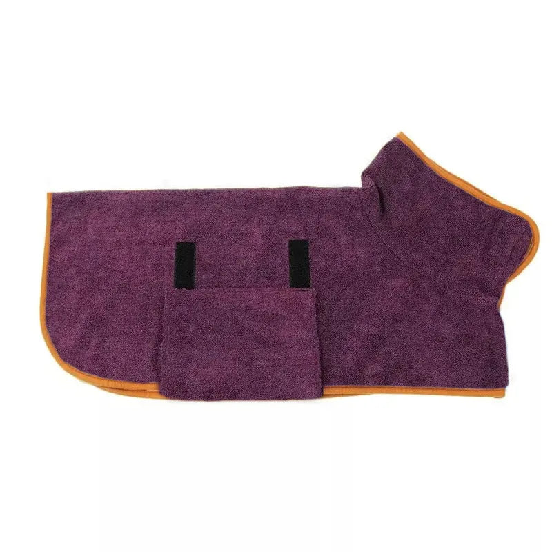 Microfiber Pet Bathrobe – Fast-Drying Dog Towel Robe with Adjustable Fit