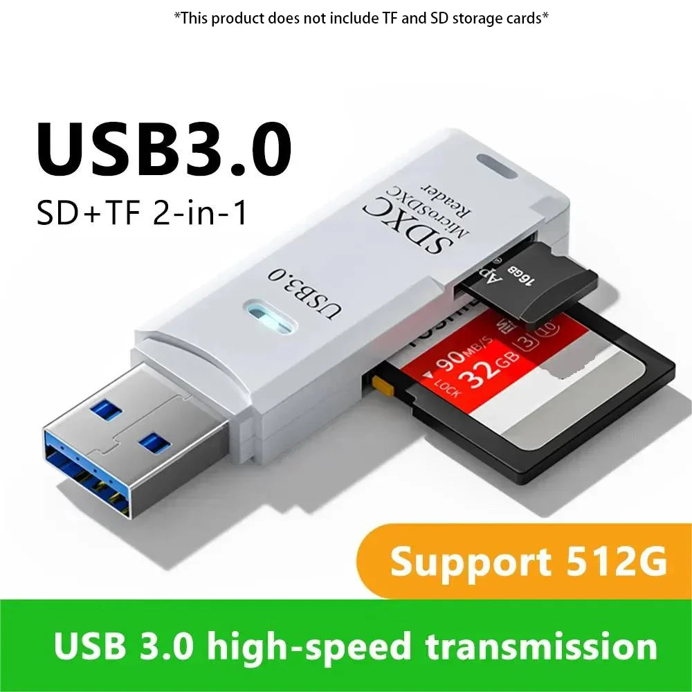 2-in-1 USB 3.0 Card Reader for MicroSD and SD Cards