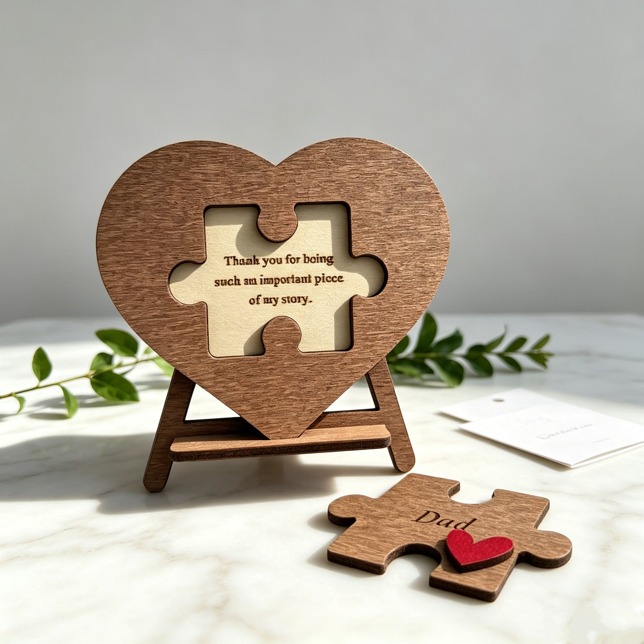 Wooden Heart Puzzle Sign For Dad
