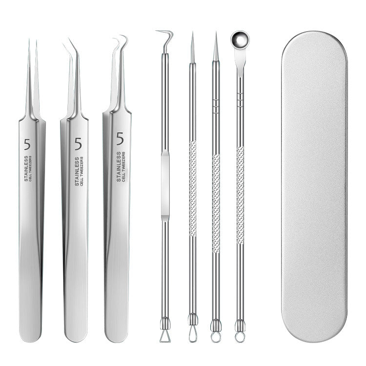 8-Piece Stainless Steel Acne Extraction Tool Set