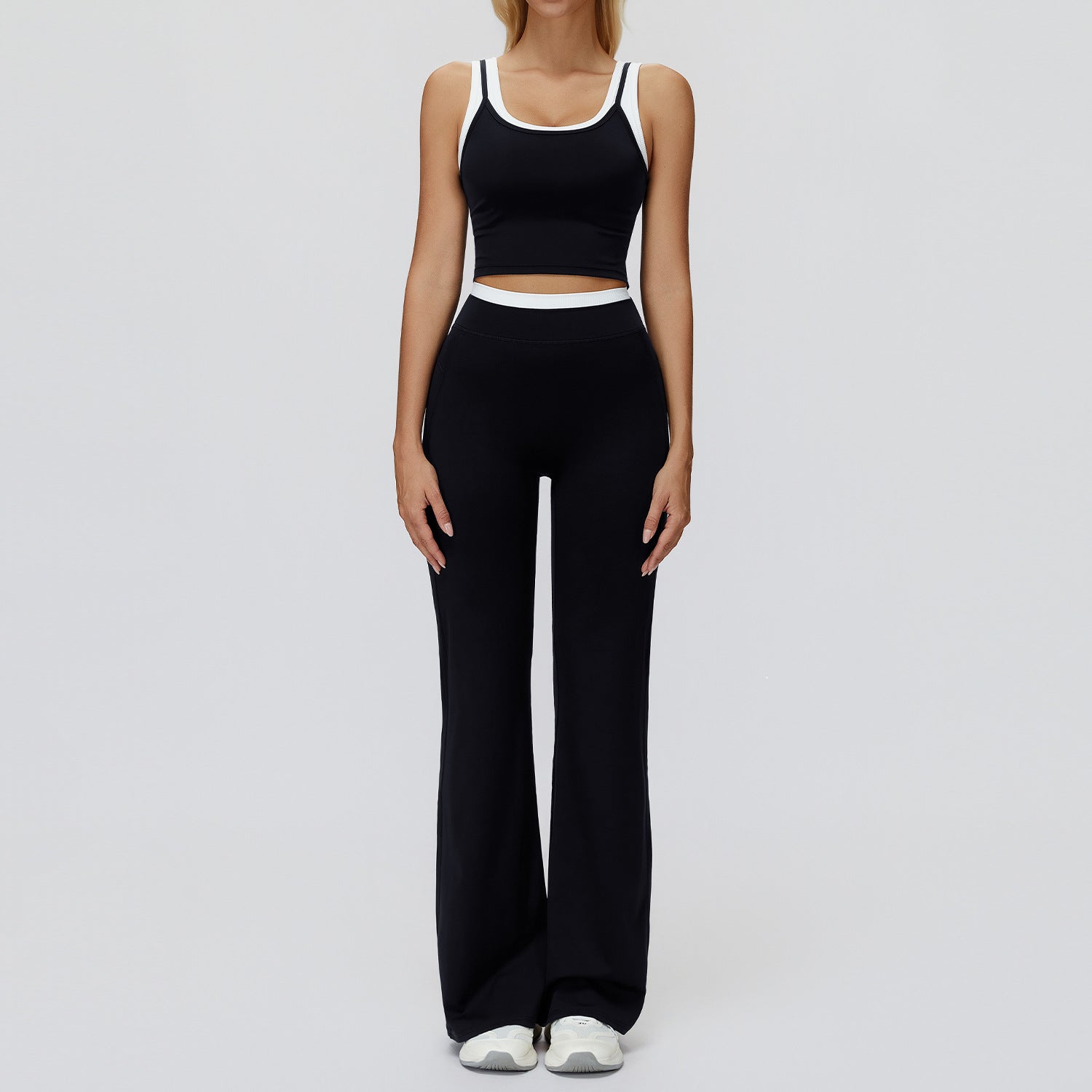 Contrast Nude Yoga Suit Thread