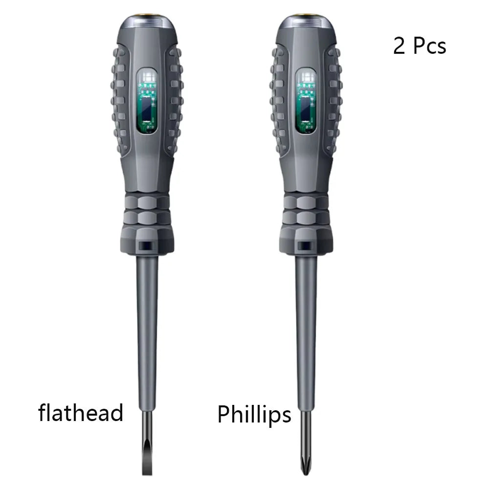 Smart Voltage Tester Screwdriver with LED Indicator – 2-in-1 Electrical Tool