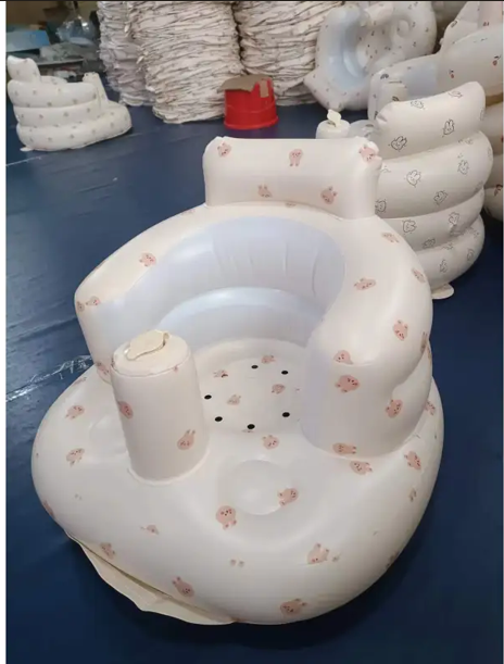 Inflatable Baby Seat Chair with Built-In Air Pump – Ages 6–24 Months