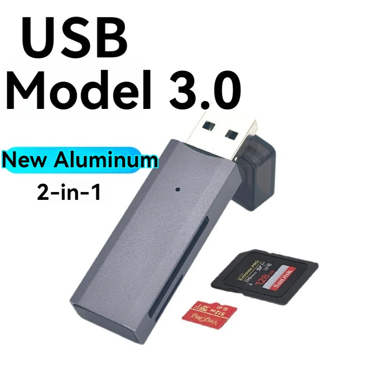 2-in-1 USB 3.0 Card Reader for MicroSD and SD Cards