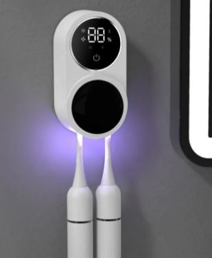 Motion-Sensor UV Toothbrush Sanitizer with Auto Lid
