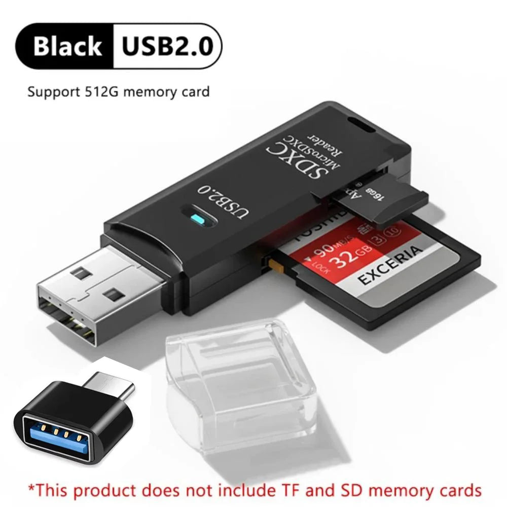 2-in-1 USB 3.0 Card Reader for MicroSD and SD Cards