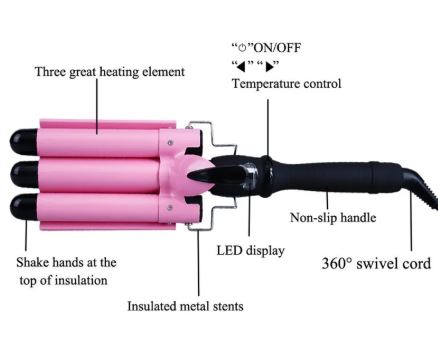 Triple Barrel Curling Iron for Effortless Beach Waves