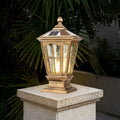 Pillar-top Solar-powered Outdoor Waterproof Lamp For Courtyards